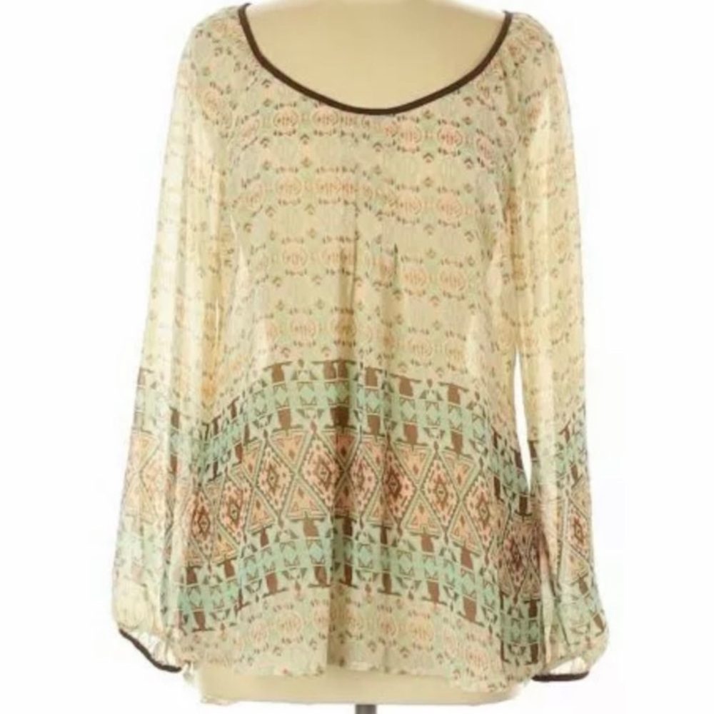 Blu Pepper Sheer Boho Top